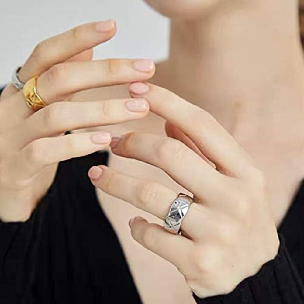 Stackable 18k Gold Plated Titanium Ring For Women… - image 4